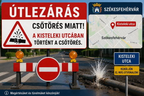 Útlezárás lesz a Kisteleki utcában csőtörés miatt július 22-ig